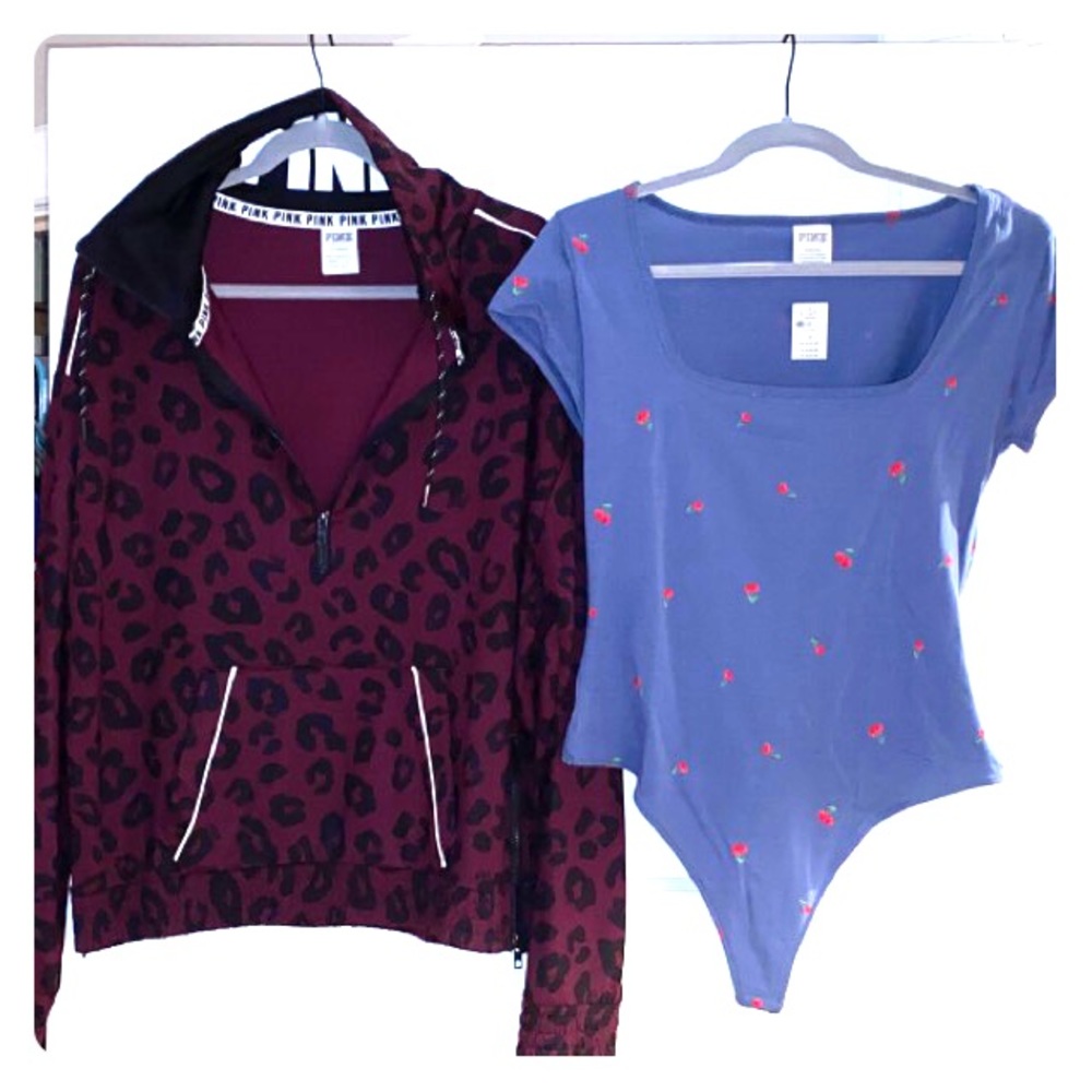 VS Pink Lot of 2 Tops (pullover & bodysuit)